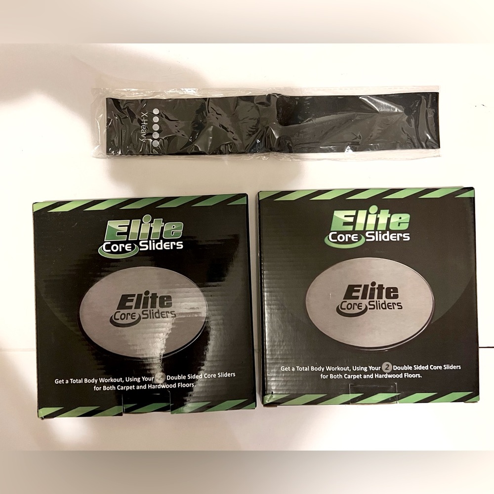 2 Dual Sided Compact Core Gliding Discs Exercise on Carpet & Hardwood Floors x2